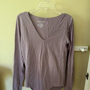 Everlane Long-Sleeve Bodysuit in Lavender